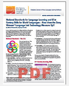 National Standards 21st Century Skills and Sony Virtuoso Language Lab Technology White Paper PDF